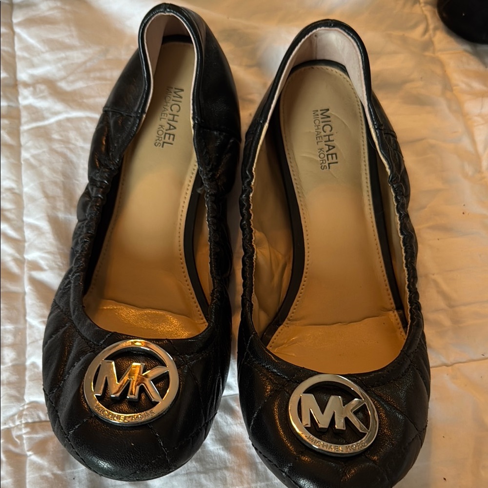 Michael Kors Black Quilted Ballet Flats